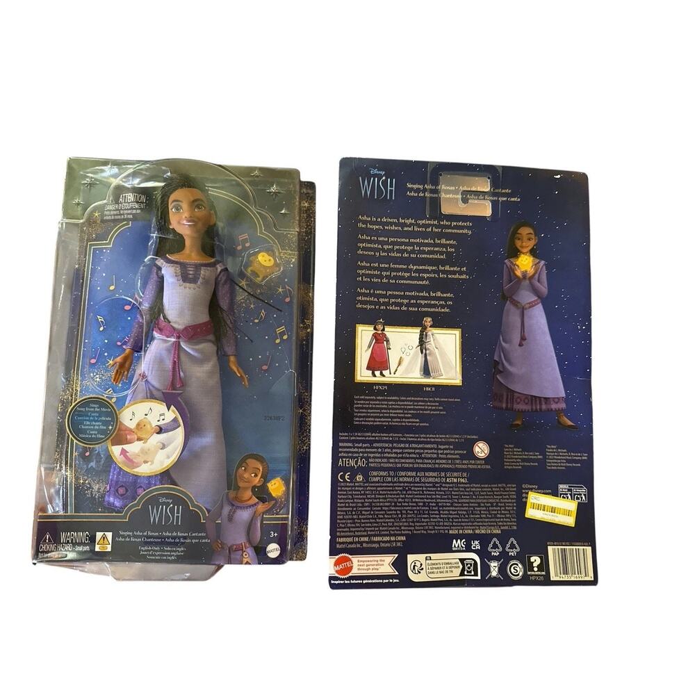 Mattel Disney Wish Singing Asha of Rosas Fashion Doll Star Figure